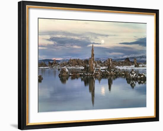 California, Sierra Nevada, Full Moon over Tufa Formations on Mono Lake-Christopher Talbot Frank-Framed Photographic Print