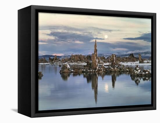 California, Sierra Nevada, Full Moon over Tufa Formations on Mono Lake-Christopher Talbot Frank-Framed Premier Image Canvas