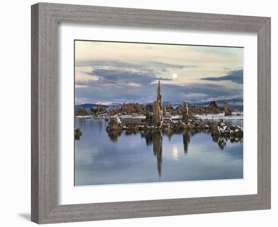 California, Sierra Nevada, Full Moon over Tufa Formations on Mono Lake-Christopher Talbot Frank-Framed Photographic Print