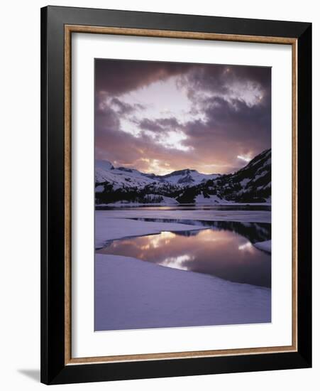 California, Sierra Nevada, Inyo Nf, Frozen Ellery Lake at Sunset-Christopher Talbot Frank-Framed Photographic Print