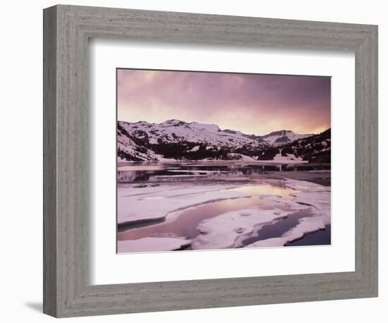 California, Sierra Nevada, Inyo Nf, Sunset over Frozen Ellery Lake-Christopher Talbot Frank-Framed Photographic Print