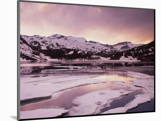 California, Sierra Nevada, Inyo Nf, Sunset over Frozen Ellery Lake-Christopher Talbot Frank-Mounted Photographic Print