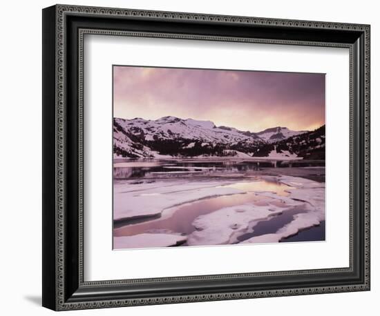 California, Sierra Nevada, Inyo Nf, Sunset over Frozen Ellery Lake-Christopher Talbot Frank-Framed Photographic Print