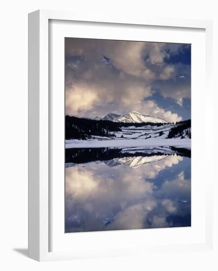 California, Sierra Nevada, Mammoth Peak Reflecting in a Frozen Lake-Christopher Talbot Frank-Framed Photographic Print