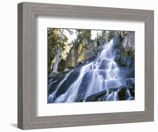 California, Sierra Nevada Mountains. a Waterfall and Rocks-Christopher Talbot Frank-Framed Photographic Print