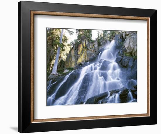 California, Sierra Nevada Mountains. a Waterfall and Rocks-Christopher Talbot Frank-Framed Photographic Print