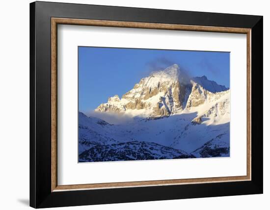 California, Sierra Nevada Range. Fresh Snow on Mountain at Sunrise-Dennis Flaherty-Framed Photographic Print