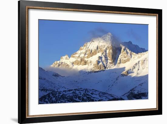 California, Sierra Nevada Range. Fresh Snow on Mountain at Sunrise-Dennis Flaherty-Framed Photographic Print