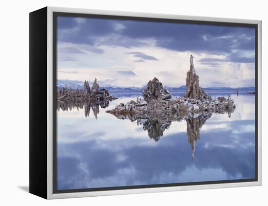 California, Sierra Nevada, Snow on Tufa Formations in Mono Lake-Christopher Talbot Frank-Framed Premier Image Canvas