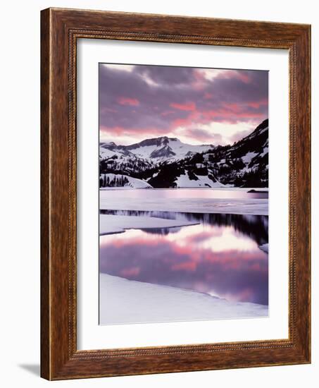 California, Sierra Nevada, Sunset, Mountains Reflecting on Ellery Lake-Christopher Talbot Frank-Framed Photographic Print