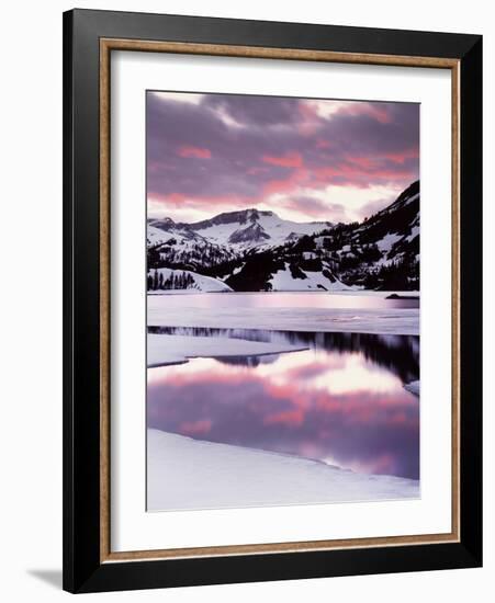 California, Sierra Nevada, Sunset, Mountains Reflecting on Ellery Lake-Christopher Talbot Frank-Framed Photographic Print