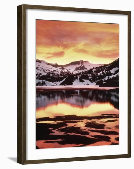 California, Sierra Nevada, Sunset, Mountains Reflecting on Ellery Lake-Christopher Talbot Frank-Framed Photographic Print