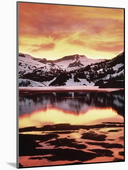 California, Sierra Nevada, Sunset, Mountains Reflecting on Ellery Lake-Christopher Talbot Frank-Mounted Photographic Print