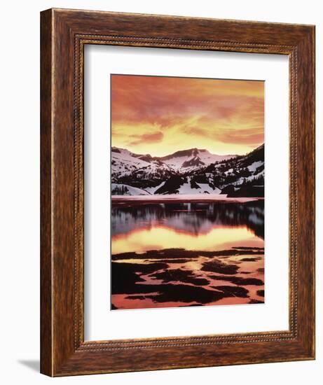 California, Sierra Nevada, Sunset, Mountains Reflecting on Ellery Lake-Christopher Talbot Frank-Framed Photographic Print