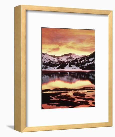 California, Sierra Nevada, Sunset, Mountains Reflecting on Ellery Lake-Christopher Talbot Frank-Framed Photographic Print