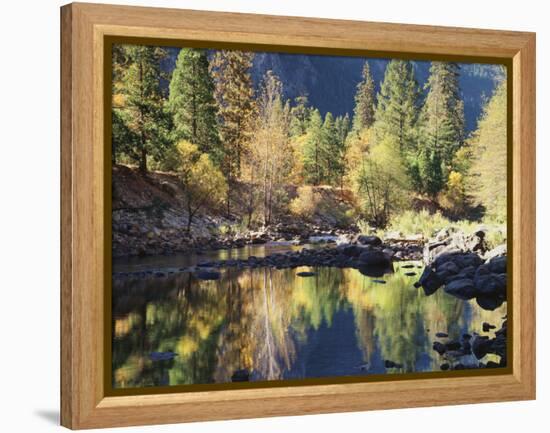 California, Sierra Nevada, Yosemite National Park, Fall Along the Merced River-Christopher Talbot Frank-Framed Premier Image Canvas