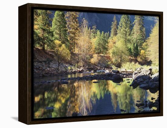California, Sierra Nevada, Yosemite National Park, Fall Along the Merced River-Christopher Talbot Frank-Framed Premier Image Canvas