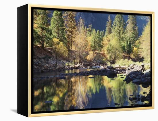 California, Sierra Nevada, Yosemite National Park, Fall Along the Merced River-Christopher Talbot Frank-Framed Premier Image Canvas