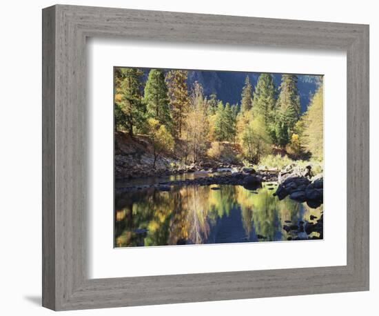 California, Sierra Nevada, Yosemite National Park, Fall Along the Merced River-Christopher Talbot Frank-Framed Photographic Print