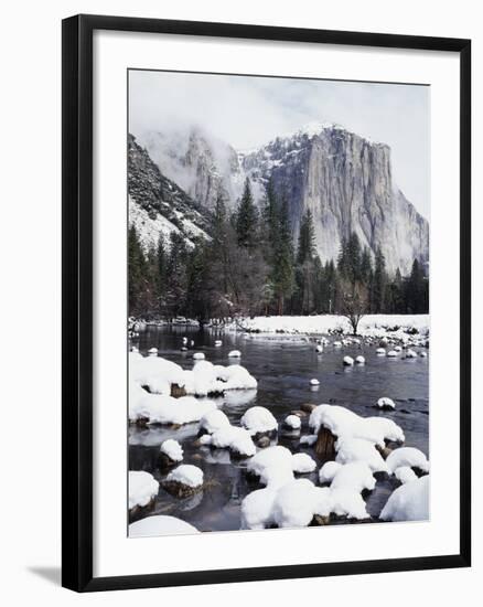 California, Sierra Nevada, Yosemite National Park, Snow on El Capitan-Christopher Talbot Frank-Framed Photographic Print