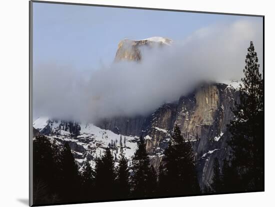 California, Sierra Nevada, Yosemite NP, Half Dome with Snow and Clouds-Christopher Talbot Frank-Mounted Photographic Print