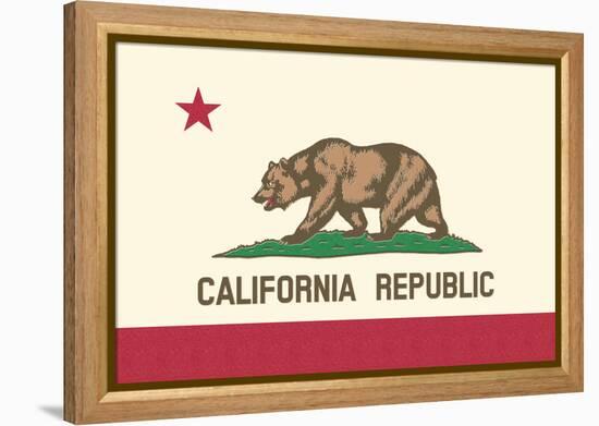 California State Flag-Lantern Press-Framed Stretched Canvas