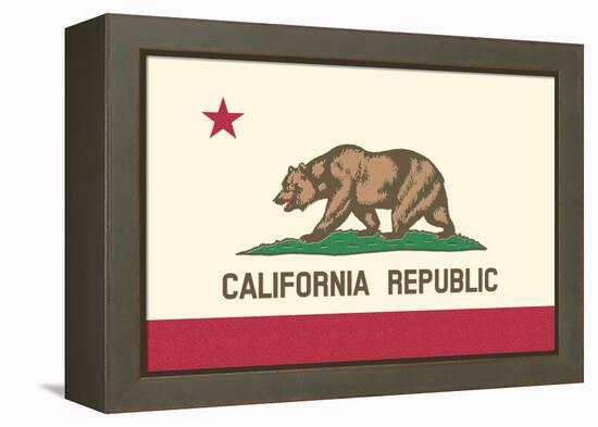 California State Flag-Lantern Press-Framed Stretched Canvas