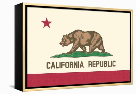 California State Flag-Lantern Press-Framed Stretched Canvas