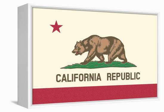 California State Flag-Lantern Press-Framed Stretched Canvas