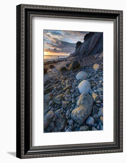 California. Sunset on the Emerging Rocks at Bowling Ball Beach, Schooner Gulch State Beach-Judith Zimmerman-Framed Photographic Print