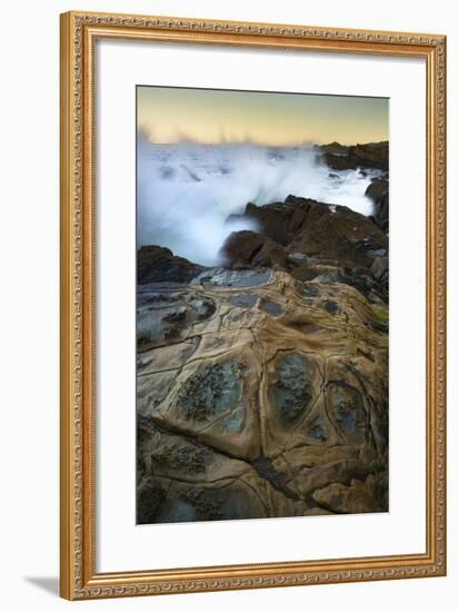 California. Surf Breaking on the Rocky Shore at Salt Point State Park-Judith Zimmerman-Framed Photographic Print