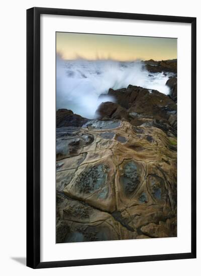 California. Surf Breaking on the Rocky Shore at Salt Point State Park-Judith Zimmerman-Framed Photographic Print