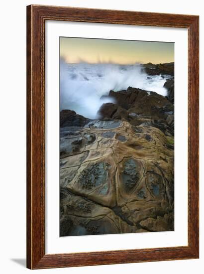 California. Surf Breaking on the Rocky Shore at Salt Point State Park-Judith Zimmerman-Framed Photographic Print