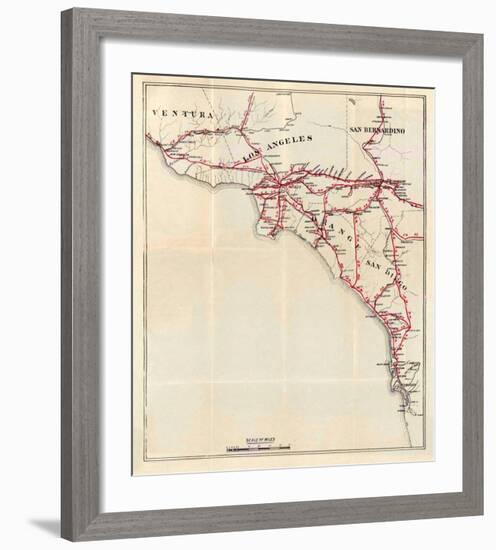 California: Ventura, Los Angeles, San Bernardino, Orange, and San Diego Counties, c.1896-George W^ Blum-Framed Art Print