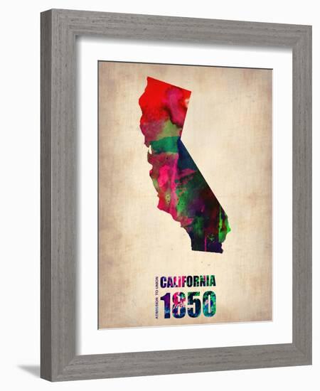 California Watercolor Map-NaxArt-Framed Art Print