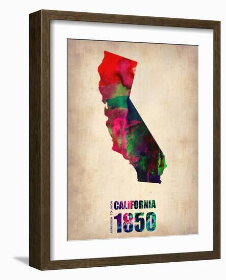 California Watercolor Map-NaxArt-Framed Art Print