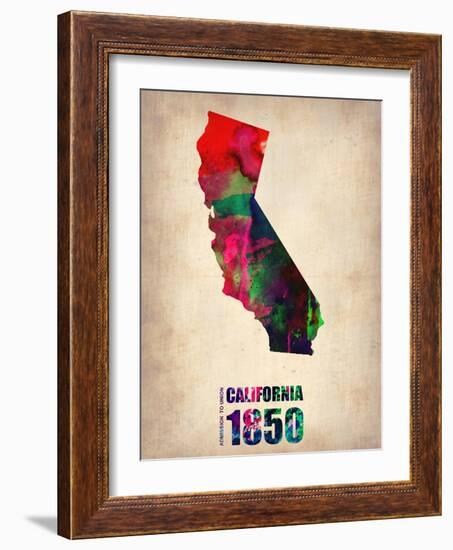 California Watercolor Map-NaxArt-Framed Art Print