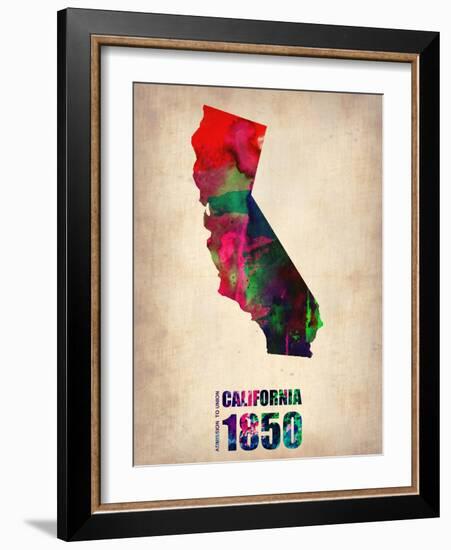 California Watercolor Map-NaxArt-Framed Art Print