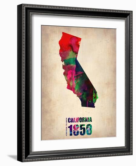 California Watercolor Map-NaxArt-Framed Art Print