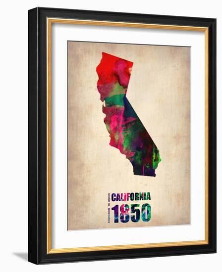 California Watercolor Map-NaxArt-Framed Art Print