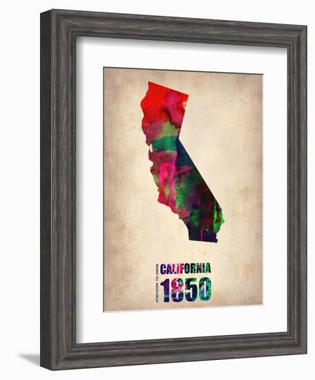 California Watercolor Map-NaxArt-Framed Art Print