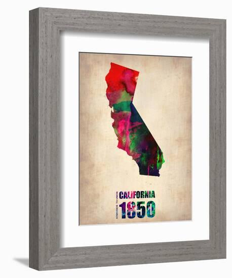 California Watercolor Map-NaxArt-Framed Art Print