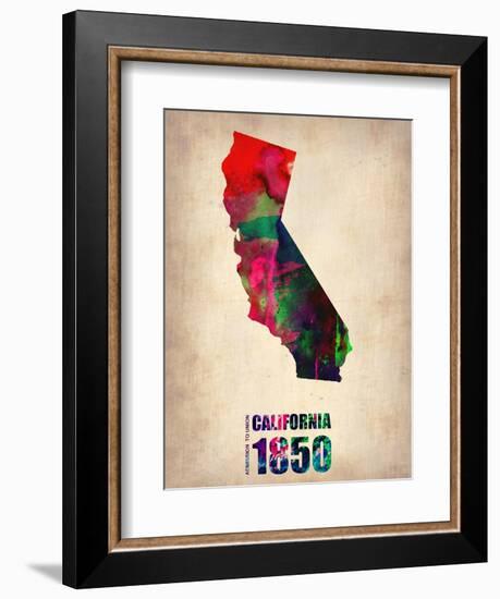 California Watercolor Map-NaxArt-Framed Art Print