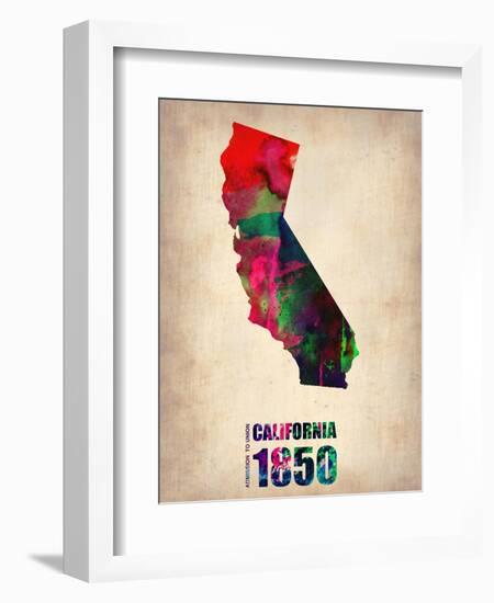 California Watercolor Map-NaxArt-Framed Art Print