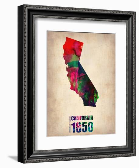 California Watercolor Map-NaxArt-Framed Art Print