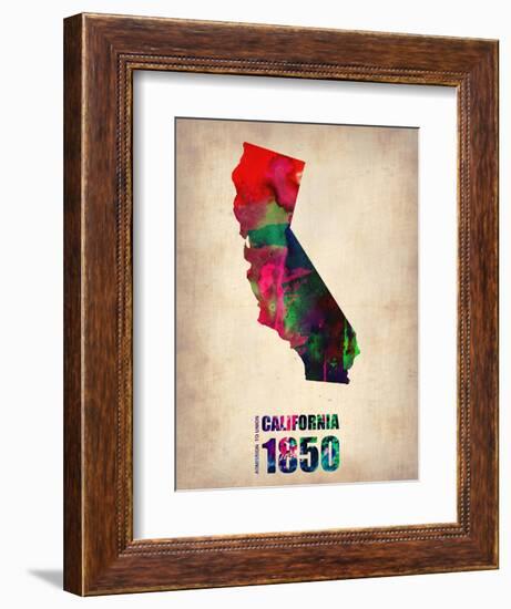 California Watercolor Map-NaxArt-Framed Art Print