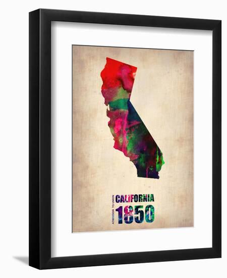 California Watercolor Map-NaxArt-Framed Art Print