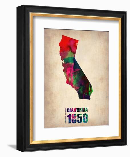 California Watercolor Map-NaxArt-Framed Art Print