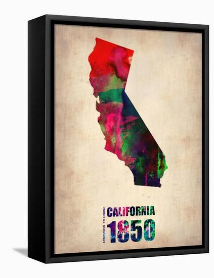 California Watercolor Map-NaxArt-Framed Stretched Canvas