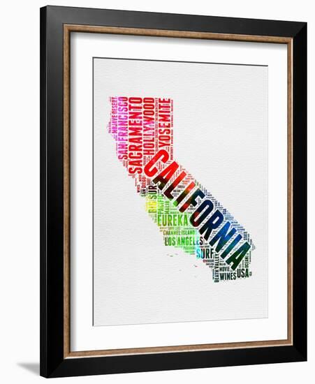 California Watercolor Word Cloud-NaxArt-Framed Art Print